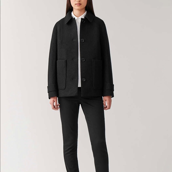 cos oversized boiled wool jacket